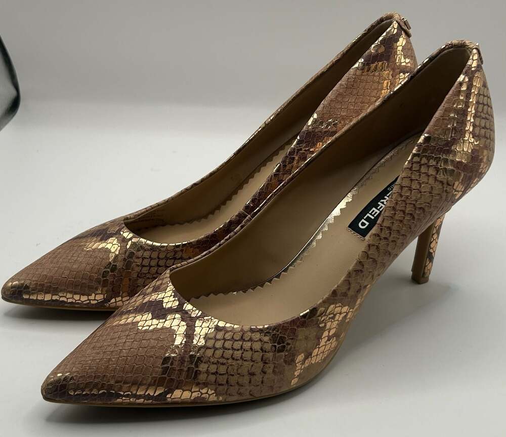 Karl Lagerfeld Paris Royale Snake Print Pointed Toe Pumps Size 6M - Picture 5 of 7
